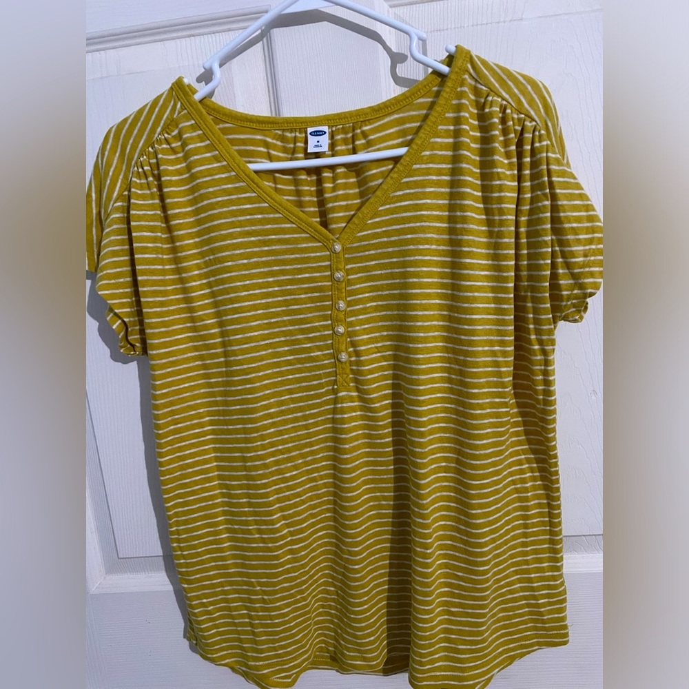 3/$15 Golden yellow striped top